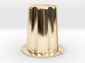 16mm rotary control knob (6mm shaft) in 14k Gold Plated Brass