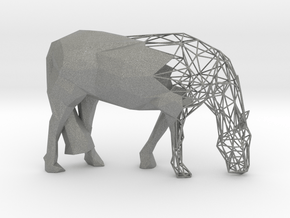 Semiwire Low Poly Grazing Horse in Gray PA12