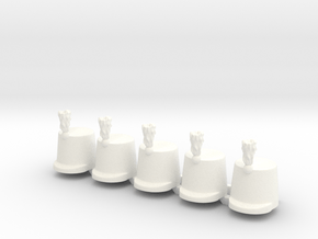 5 x British Stovepipe  in White Processed Versatile Plastic
