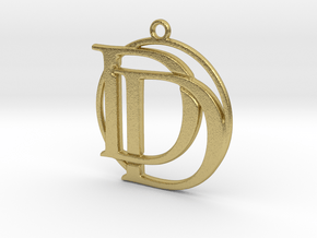 Initials D&D and circle monogram in Natural Brass
