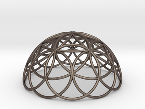 3D 100mm Half Orb of Life (3D Flower of Life)  in Polished Bronzed Silver Steel