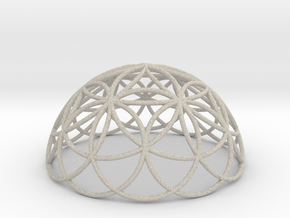 3D 100mm Half Orb of Life (3D Flower of Life)  in Natural Sandstone