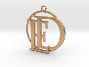 Initials D&E and circle monogram in Natural Bronze