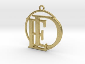 Initials D&E and circle monogram in Natural Brass