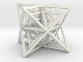 Encompassing Tetrahedrons - Pendant in White Natural Versatile Plastic