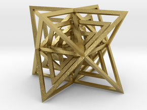 Encompassing Tetrahedrons - Pendant in Natural Brass (Interlocking Parts)