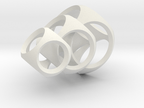 Intersecting Spheres - Pendant in White Natural Versatile Plastic