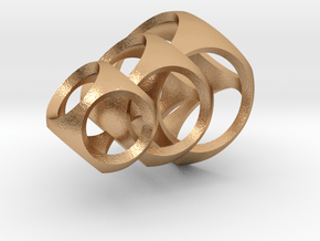 Intersecting Spheres - Pendant in Natural Bronze (Interlocking Parts)
