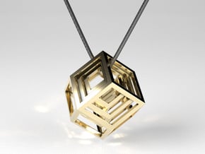 Encompassing Diamond - Pendant in Polished Brass (Interlocking Parts)