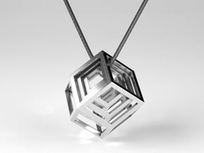 Encompassing Diamond - Pendant in Polished Silver (Interlocking Parts)