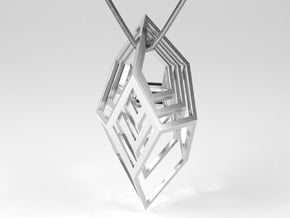 Encompassing Shard - Pendant in Polished Silver (Interlocking Parts)