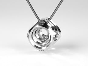 Encompassing Spheres - Pendant in Polished Silver (Interlocking Parts)