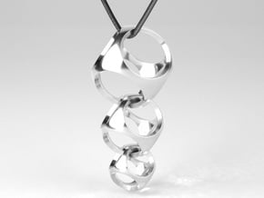 Intersecting Spheres - Pendant in Polished Silver (Interlocking Parts)