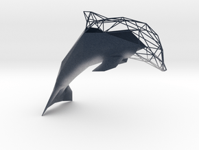 Semiwire Low Poly Dolphin in Natural Full Color Sandstone