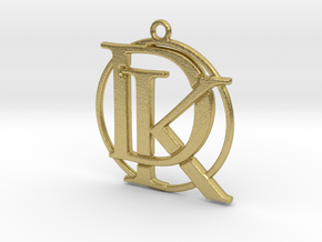 Initials D&K and circle monogram in Natural Brass