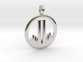 NEVER FORGET WTC 911 PENDANT in Rhodium Plated Brass