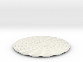 coaster pinwheel round in White Premium Versatile Plastic