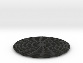 coaster pinwheel round in Black Premium Versatile Plastic