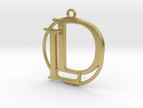 Initials D&L and circle monogram in Natural Brass