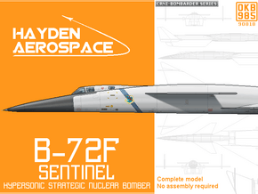 B-72F Hypersonic Strategic Bomber in Black Natural Versatile Plastic: 1:300