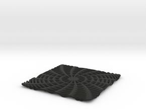 coaster pinwheel square in Black Premium Versatile Plastic