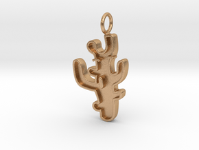 Funny Coral Pendant (Charm Bracelet, Keychain) in Natural Bronze
