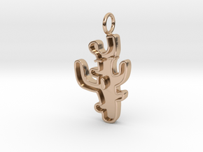 Funny Coral Pendant (Charm Bracelet, Keychain) in 14k Rose Gold