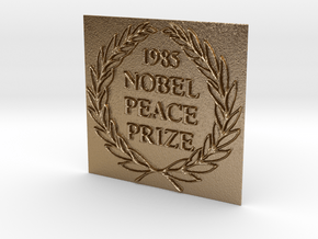 The 1985 Peace Nobel Prize in Polished Gold Steel: Extra Small