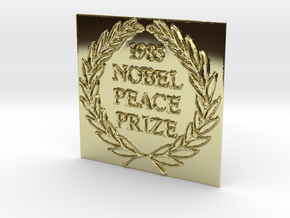 The 1985 Peace Nobel Prize in 18k Gold Plated Brass: Extra Small