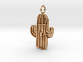 Funny Cactus Pendant (Charm Bracelet, Keychain) in Natural Bronze