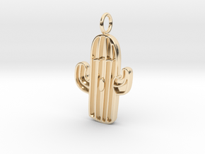Funny Cactus Pendant (Charm Bracelet, Keychain) in 14K Yellow Gold