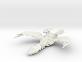 Klingon Phantom Class  Bird of Prey wings up in White Natural Versatile Plastic