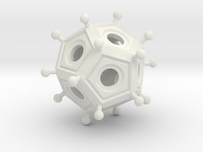 Roman Dodecahedron  in White Natural Versatile Plastic