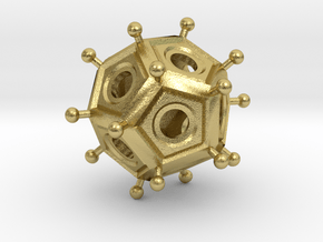 Roman Dodecahedron  in Natural Brass