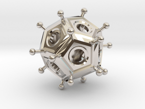 Roman Dodecahedron  in Rhodium Plated Brass
