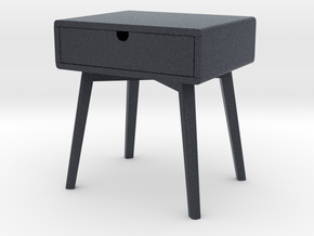 Miniature Bedside Table Series V1 - Yelkkin Dom  in Black PA12: 1:12