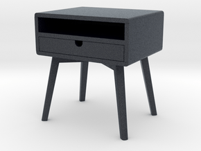 Miniature Bedside Table Series V2 - Yelkkin Dom  in Black PA12: 1:12