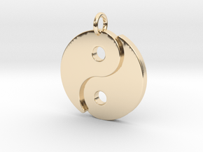 Yin and Yang Pendant in 14k Gold Plated Brass