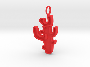 Funny Coral Pendant (Charm Bracelet, Keychain) in Red Processed Versatile Plastic