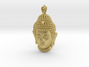 Buddha Head pendant in Natural Brass