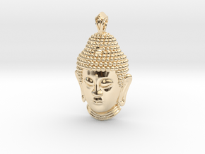 Buddha Head pendant in 14K Yellow Gold
