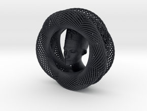 Celtic Knot Curve Art + Nefertiti (001a) in Black PA12