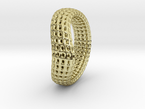 torus wireframe RING 03StackHoles in 18k Gold Plated Brass