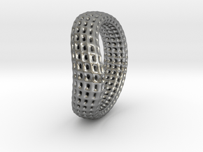 torus wireframe RING 03StackHoles in Natural Silver