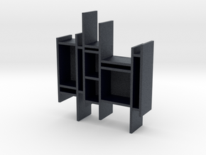 Miniature Bookshelf Randomito - MDF Italia in Black PA12: 1:12