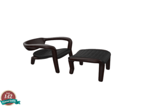 Miniature ICONA Lounge Chair - İsmet Cevik in White Natural Versatile Plastic: 1:12