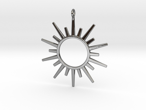 Sun Rays Pendant in Polished Silver