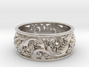 Ornament ring 2 in Rhodium Plated Brass: 6.5 / 52.75
