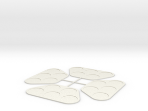 (4) 5 man 25mm base moving trays in White Natural Versatile Plastic