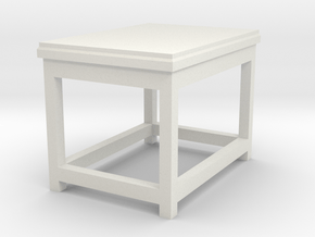 Basic End Table Tabletop Prop in White Premium Versatile Plastic